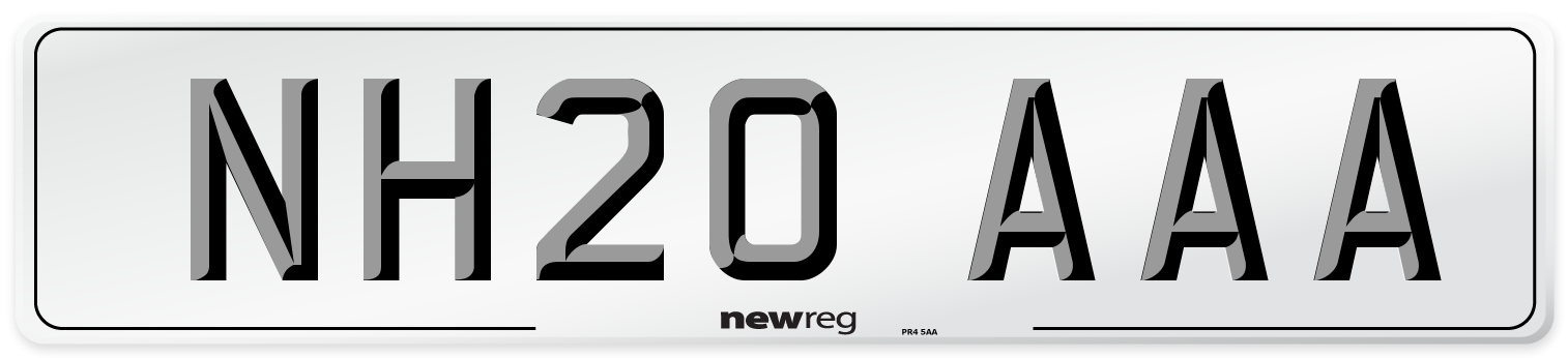 NH20 AAA Number Plate from New Reg